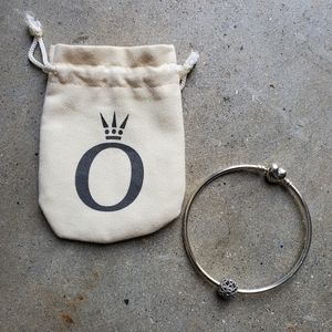 PANDORA Moments Heart Clasp Bangle with charm